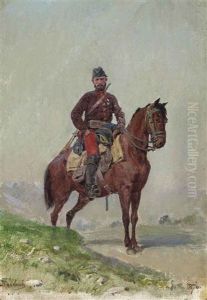 Cavalryman From The Squadron Of General Cherniaev by Vasily Polenov