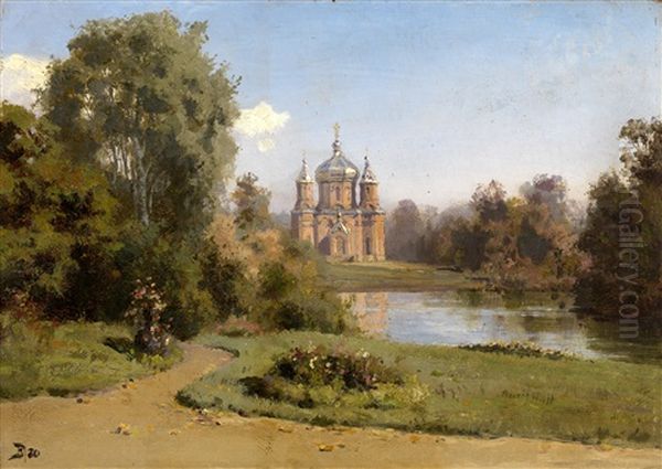 Church By A Lake - view 1