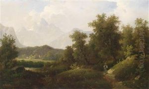 River In A Mountain Landscape