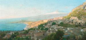 Blick Von Taormina Auf Aera.