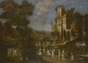 Landscape With Dancing Figures by Gherardo Poli