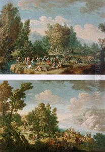 Peasants Merrymaking And Dancing In A Wooded Landscape