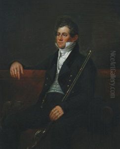 Portrait Of A Young Gentleman Holding A Rifle, With A Dog At His Feet