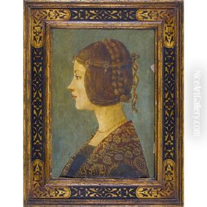Portrat Einer Jungen Frau Mit Haarschmuck by Antonio Del Pollaiuolo