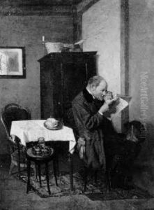 Beim Studium Der Morgenzeitung Beim Studium Der Morgenzeitung