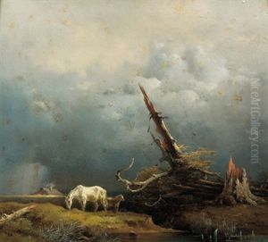Aufziehendes Gewitter Uber Einer Landlichen Gegend Aufziehendes Gewitter Uber Einer Landlichen Gegend