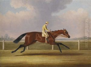 Coronation, A Bay Racehorse With Jockey Up In Yellow Silks On A Racecourse by James Pollard
