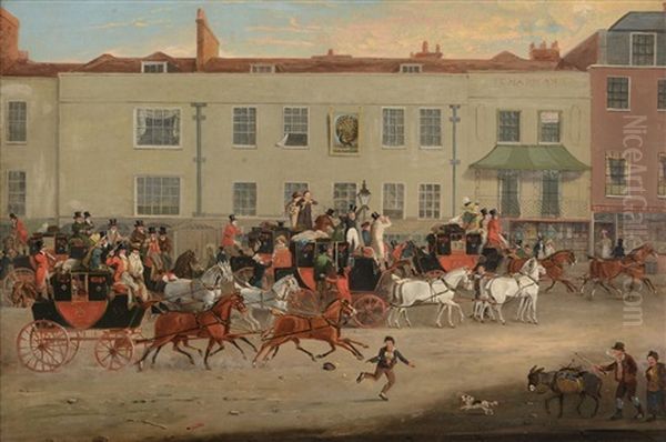 North Country Mails At The Peacock, Islington; The Elephant And Castle On The Brighton Road (pair) - view 1