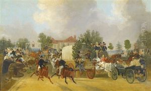 A Trip To Epsom - The Cock At Sutton by James Pollard