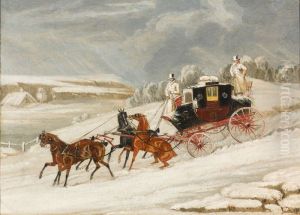 London To Glasgow Mail Coach In The Snow by James Pollard