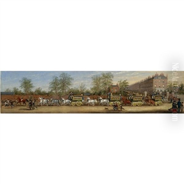 A Funeral Procession Approaching Highgate Cemetery - view 1