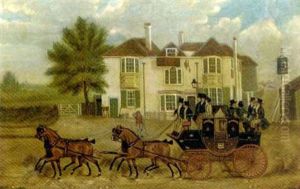 The Royal Bruce Passing The Bald Faced Stag At Finchley by James Pollard