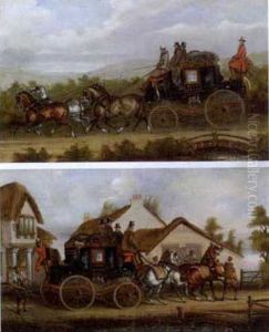 The York To London Royal Mail Coach (+ The Bath To London Royal Mail Coach; Pair) by James Pollard