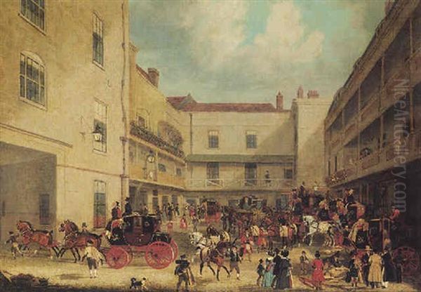 Royal Mails Preparing To Start For The West Of England In The Yard Of The Swan With Two Necks - view 1