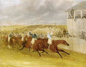The 1839 Derby - "bloomsbury" Finishing In A Snowstorm by James Pollard
