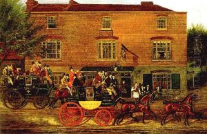 The Birmingham Tally-ho Coaches Passing "the Crown" At Holloway by James Pollard