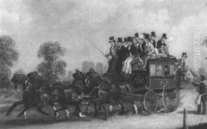 The Departure Of The Royal Day Mail, The Hadley-finch Coach by James Pollard