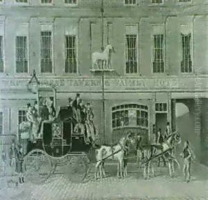 The Cambridge Telegraph Starting From The Whitehorse Inn, Fetter Lane by James Pollard