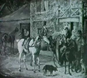 Outside The Village Inn by James Pollard