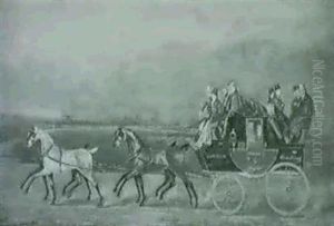The London To Reading Coach Passing A Country House by James Pollard