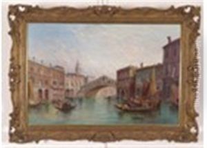 The Rialto Bridge, Venice by Alfred Pollentine