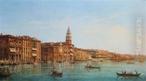 The Doge's Palace And The Riva Degli Schiavone, Venice, Seen From The Dogana by Alfred Pollentine