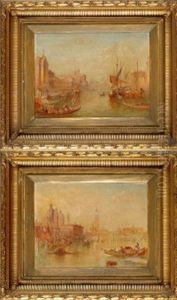 The Grand Canal Venice And S. Maria Della Salute, Venice (pair)