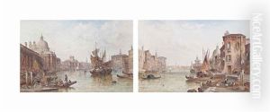 Santa Maria Della Salute Viewed From The Grand Canal, Venice (+ The Grand Canal, Venice; Pair) by Alfred Pollentine