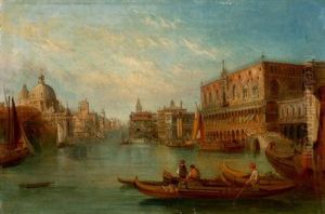 Venedig Mit Blick Auf Den Dogenpalast Und Santa Maria Della Salute