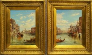 Views In Venice (pair) by Alfred Pollentine