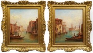 Santa Maria Della Salute And The Grand Canal, And A Venetian View (pair) by Alfred Pollentine
