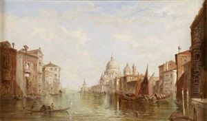 Santa Maria Della Salute From The Grand Canal by Alfred Pollentine