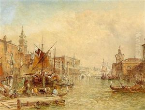 Venedig - Auf Dem Canale Grande Mit Blick Auf Den Dogenpalast by Alfred Pollentine