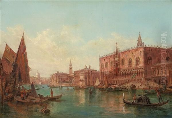 Die Lagune Von Venedig Mit Ansicht Des Dogenpalastes - view 1