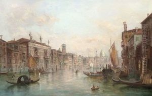 Ansicht Des Canale Grande, Im Hintergrund Die Kuppel Von Santa Maria Della Salute by Alfred Pollentine