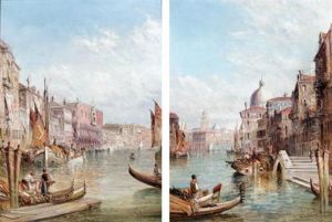 Venetian View (+ Another; 2 Works) by Alfred Pollentine