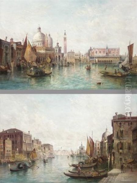 A View Of The Dogana And St Mark's Square (+ A View Of The Grand Canal; Pair) - view 1