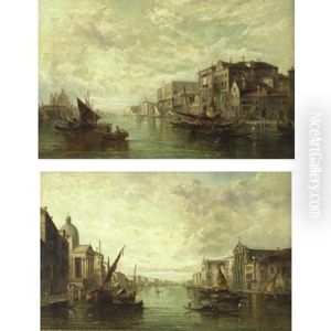 Views Of Venice (pair) by Alfred Pollentine
