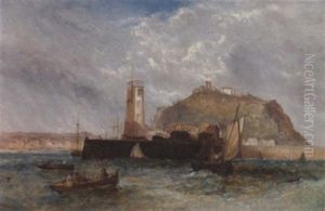 Off The Harbour Mouth At Scarborough by Alfred Pollentine