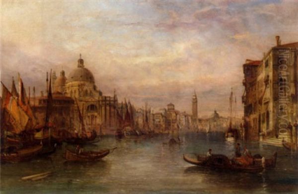Gondolas On The Grand Canal With A View Of Santa Maria Della Salute, Venice - view 1