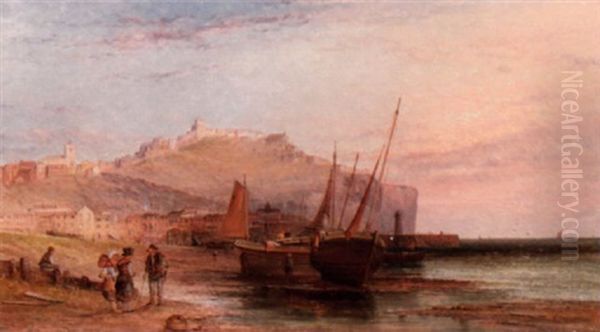 Fishermen By The Shore Of A Coastal Sea Village - view 1