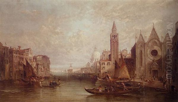 The Grand Canal Looking Towards Santa Maria Del'salute, Venice - view 1