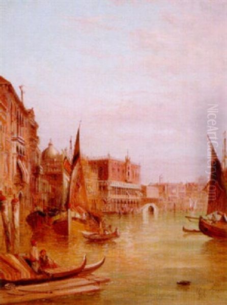 Utsikt Fran Canal Grande Mot Dogepalatset I Venedig - view 1