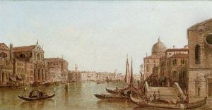 The Grand Canal With The Dogana And Santa Maria Della Salute by Alfred Pollentine