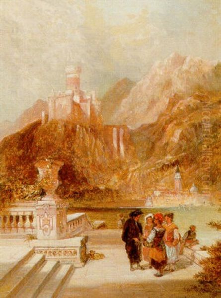 Figures On A Terrace In An Italian Capriccio - view 1