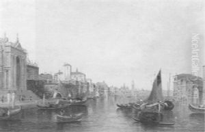 Motiv Aus Venedig, Mit Der Kirche Santa Lucia Im Vordergrund Motiv Aus Venedig, Mit Der Kirche Santa Lucia Im Vordergrund