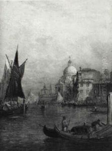 Blick Vom Canale Grande Auf Santa Maria Della Salute by Alfred Pollentine