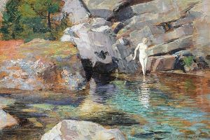 Sorgente Della Dora Al Pourtud (camaiore), 1903 Olio Su Tavola Cm 20,5x31; Firma Non Autografa In Basso A Destra, Dichiarazione D'autenticita Della Moglie Al Retro Sorgente Della Dora Al Pourtud (camaiore), 1903 Olio Su Tavola Cm 20,5x31; Firma Non Autografa In Basso A Destra, Dichiarazione D'autenticita Della Moglie Al Retro