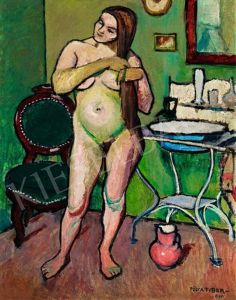 Nude Combing In The Studio