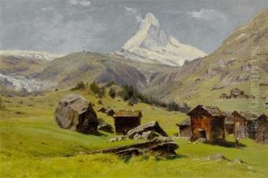 Blick Auf Das Matterhorn (after Johann Joseph Geisser (1824 - 1894)?)